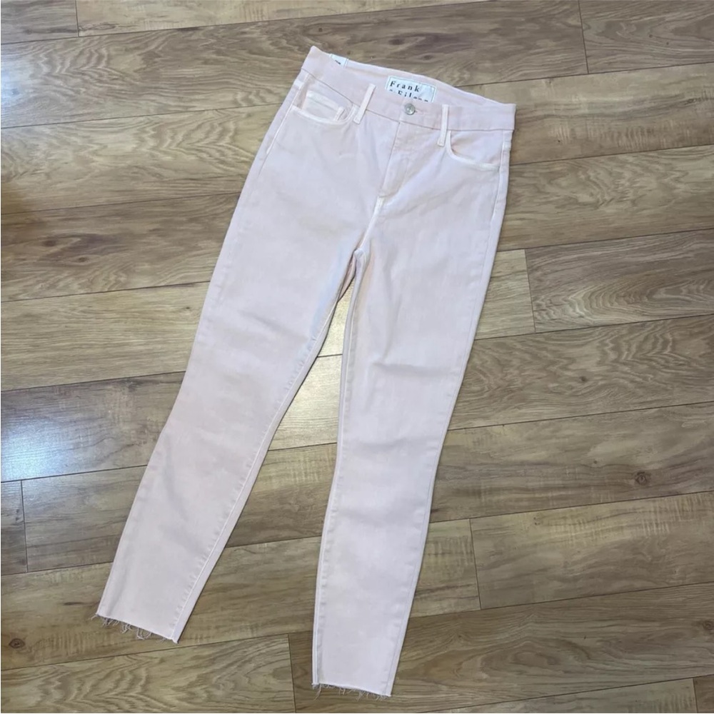 Frank And Eileen Blush Pink Sligo Jeans Raw Hem Crop Size 28